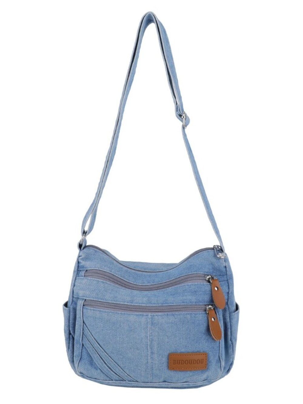 Y2K Vintage Denim Crossbody Bag for Women Textured Wash Hobo Shoulder Purse